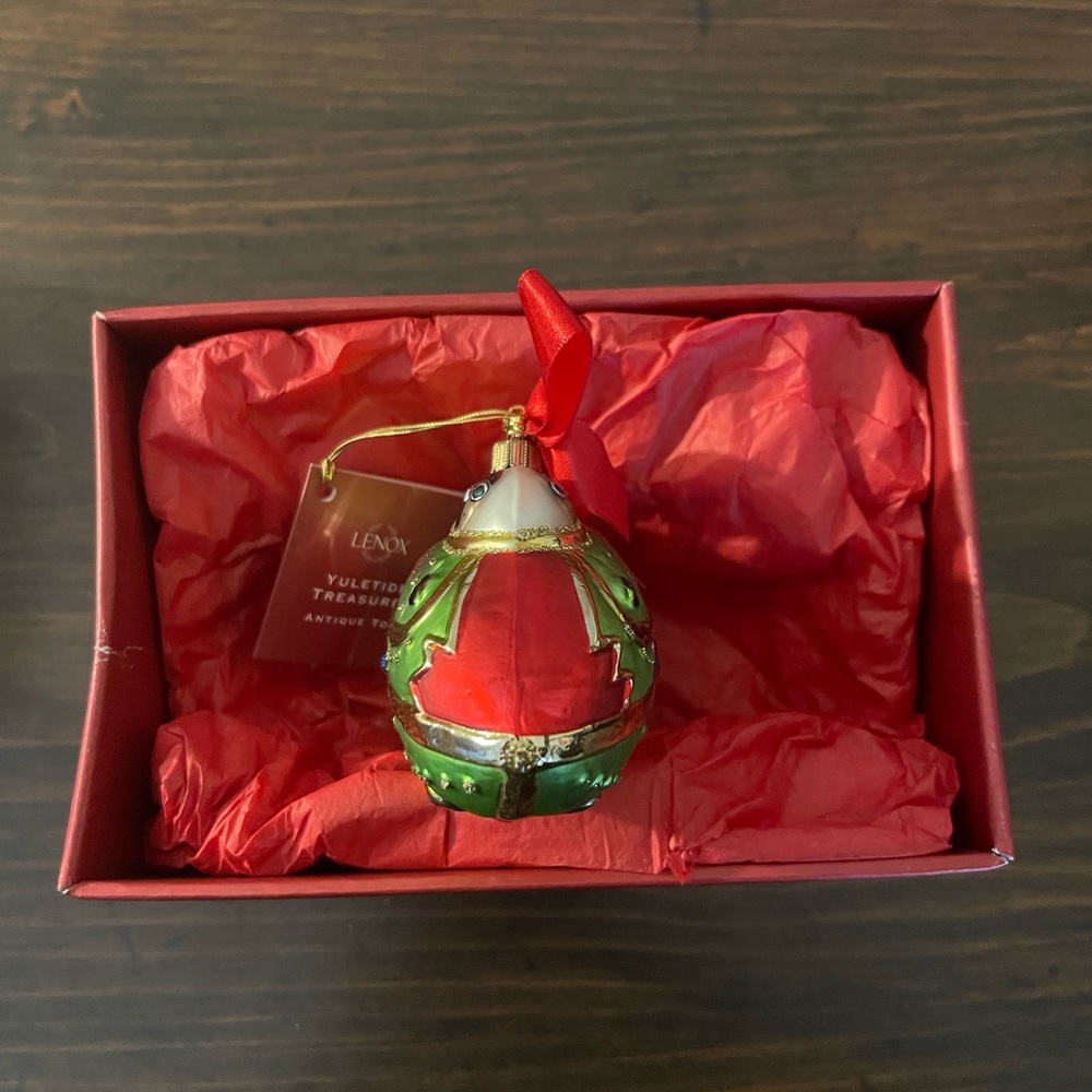 Lenox Rocket Ship Glass Christmas Ornament w/tags and Box - Picture 2 of 7
